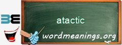 WordMeaning blackboard for atactic
